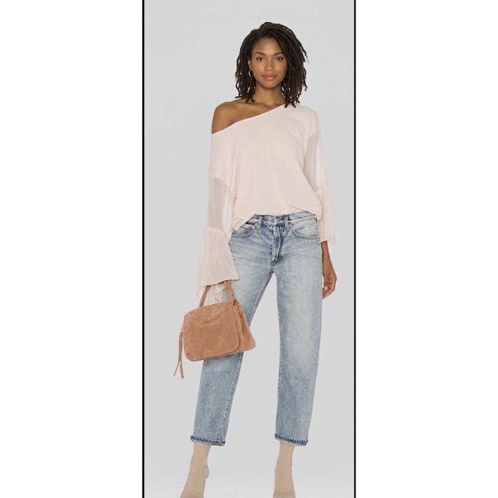 Free People Still Got It Top Small Pink Ruffle Oversized Dainty Balletcore